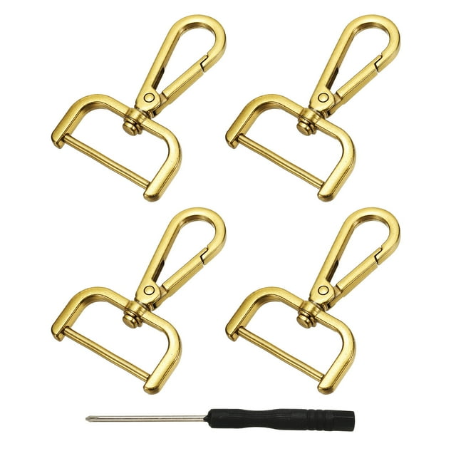 Uxcell Swivel Clasps Hook, ID Detachable Snap Hook with Screwdriver Gold 1-1/4 Inch