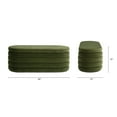 thumbnail image 5 of Jennifer Taylor Home Fuji 49" Upholstered Oval Storage Bench, Olive Green Performance Velvet, 5 of 7