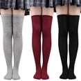 thumbnail image 3 of Calcetines de baile cosplay para mujer, calcetines hasta la rodilla de color liso, calcetines altos para mujer, calcetines de rendimiento, 3 of 6