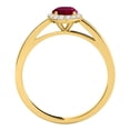 thumbnail image 2 of Mauli Jewels Rings for Women 0.55 Carat Diamond and Oval Shaped Created Ruby Ring 4-Prong 10K Yellow Gold, 2 of 6