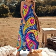 thumbnail image 2 of Vibrant Paisley Pattern Colorful Floral Design Sleeveless Dress for Women Clothing Female Women's Summer Skirt, 2 of 7