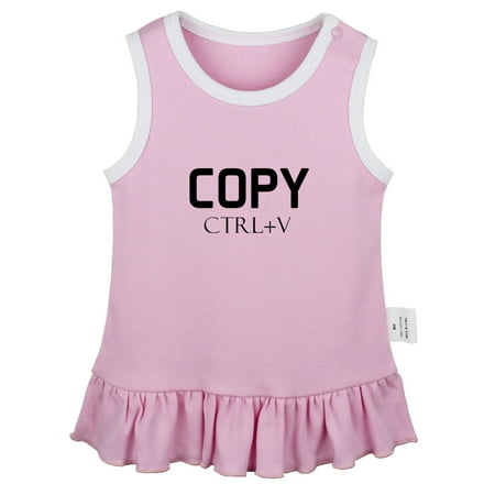 

Copy From Dad ctrl+V Funny Dresses For Baby Newborn Babies Skirts Infant Princess Dress 0-24M Kids Graphic Clothes (Pink Sleeveless Dresses 6-12 Months)
