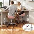thumbnail image 4 of HOMCOM Adjustable Rolling Stool, PU Salon Chair w/ Foot Rest, Pink, 4 of 10