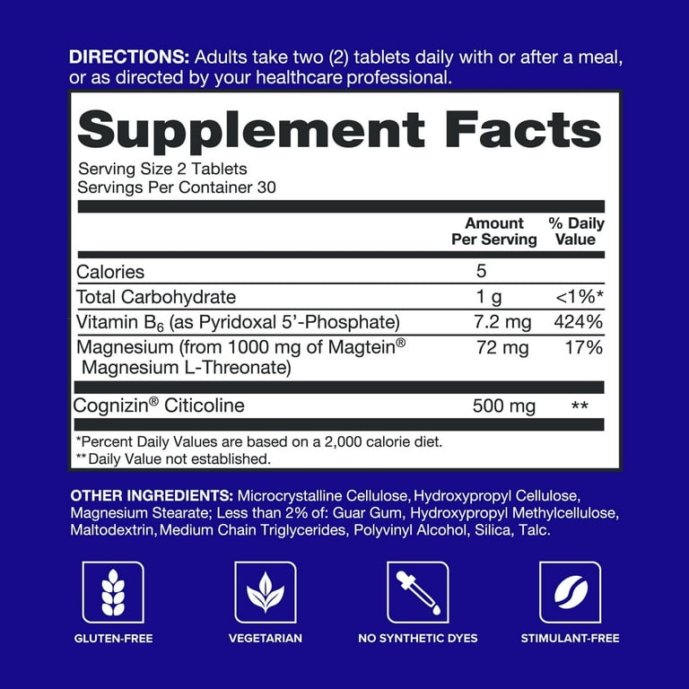 Qunol Brain Health Memory Plus with B6, Magnesium L-Threonate