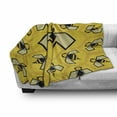 thumbnail image 2 of Queen Bee Soft Flannel Fleece Throw Blanket, Digitally Generated Insect Theme Geometric Arrangement, Cozy Plush for Indoor and Outdoor Use, 50" x 70", Yellow Charcoal Grey, by Ambesonne, 2 of 5