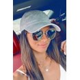 thumbnail image 3 of GFDYREE Ponytail Baseball Hat Distressed Retro Washed Womens Twill, 3 of 7