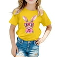 thumbnail image 1 of XDZJLR Hauts pour Filles Enfants Graphique de Pâques Coupe Ample Décontractée Manches Courtes Col Rond pour Garçons 12-13 Ans, 1 of 4