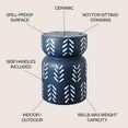 thumbnail image 4 of JONATHAN Y Kiri 18" Modern Bohemian Arrow Pattern Drum Indoor/Outdoor Garden Stool, Navy/White, 4 of 10