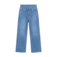 thumbnail image 5 of QIUOMBBP Denim Wide Leg Pants for Women Elastic High Waisted Jeans with Pockets Solid Color Jean Trousers Streetwear Light Blue S, 5 of 9