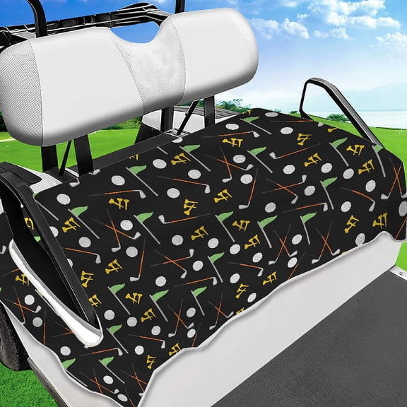 Microfiber Golf Cart Seat Cover Golf Seat Towel Black Soft Non Slip Universal Comfortable Sports Pattern Blanket Carts Covers Accessories