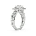 thumbnail image 4 of AFFY Double Halo Bridal Set Ring for Women, 1.60 Carat (ctw) Princess Cut Lab Grown Diamond Engagement Wedding Ring In 14K White Gold Over Sterling Silver F-G-H, SI Quality Ring Size-5.5, 4 of 6