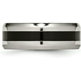 thumbnail image 4 of Chisel Titanium Polished Black Enamel 8.2mm Beveled Edge Band - Ring Size 10.5, 4 of 8