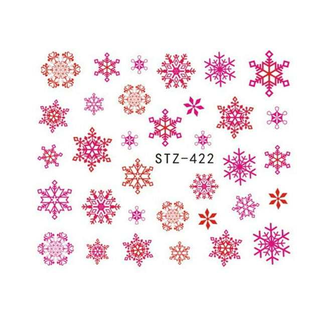 1 Sheet Christmas 3D Nail Sticker Snowflakes Nail Tips Tatoos Party Manicure Transfer Sticker