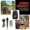 thumbnail image 4 of Curuk 8" Wireless Bluetooth Party Speaker, 1000W Peak Power Portable PA System with Heavy Bass Subwoofer, LED Lights, FM Radio, Remote & USB Rechargeable, 4 of 11