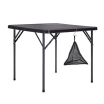 VECELO Plastic Folding Table with Mesh Bag, Indoor Outdoor Heavy Duty Portable for Picnic, Parties, Camping, Events, Black