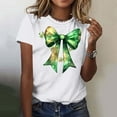 thumbnail image 2 of Otvok Women'S T Shirts Summer Tops Four-Leaf Clover Graphic Tee Short Sleeve Vacation Casual Patricks Blouses, 2 of 6