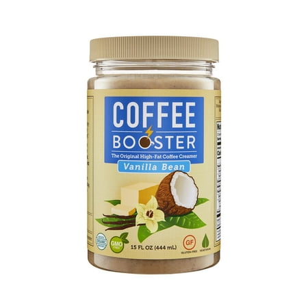 Coffee Booster Vanilla Bean: The Original High Fat Coffee Creamer - All Natural Organic Blend of Grass-fed Ghee (Butter fat) and Coconut
