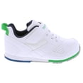 thumbnail image 1 of Zapatos TSUKIHOSHI Racer para bebés y niños pequeños, con cierre de correa, lavables a máquina, puntera ancha y suelas antideslizantes y que no dejan marcas, blanco/verde, 3 bebés (0-12) meses, 1 of 7
