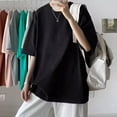 thumbnail image 3 of CENL Men T-shirt Oversized Solid Summer Casual Wear Tee Fashion Comfortable Loose Top, 3 of 9