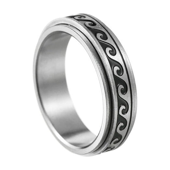 Fashion Titanium Steel Ring for Men and Women, Electroplated, Simple Style, Turning Design