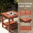 thumbnail image 6 of Canddidliike Outdoor Patio Acacia Wood Garden Side Table with Storage Shelf - 18x18 Inch, Natural, 6 of 7