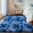 thumbnail image 4 of ZENELESS Indoor Fluffy Rug,5x7 Tie-Dye Blue Fuzzy Non-Slip Carpets for Living Room Bedroom Home Decor, 4 of 7