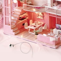 SEWCHICS 2Pcs Easy Install Dollhouse Table Lamps with Soft Lighting Effect