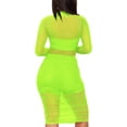 thumbnail image 2 of GHSDFBB Women Sexy Bodycon Dresses See-Through Sheer Mesh Ruched Bodycon Party Club Night Dress, 2 of 7
