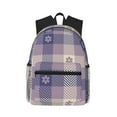 thumbnail image 2 of Goofa Purple Floral Gingham Check Plaid Print Casual Backpack for Women Men,Waterproof High School Bookbag,Lightweight Travel Daypack,Classic College Backpack,Laptob Backpack, 2 of 6