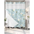 thumbnail image 4 of White Daisy No Hook Shower Curtain Waterproof,Bathroom Curtains with Snap in Liners and See Through Top Window,Country Pastoral Spring Botanical Flowers Hotel Style Bathtub Curtains Shower 72"Wx78"L, 4 of 8