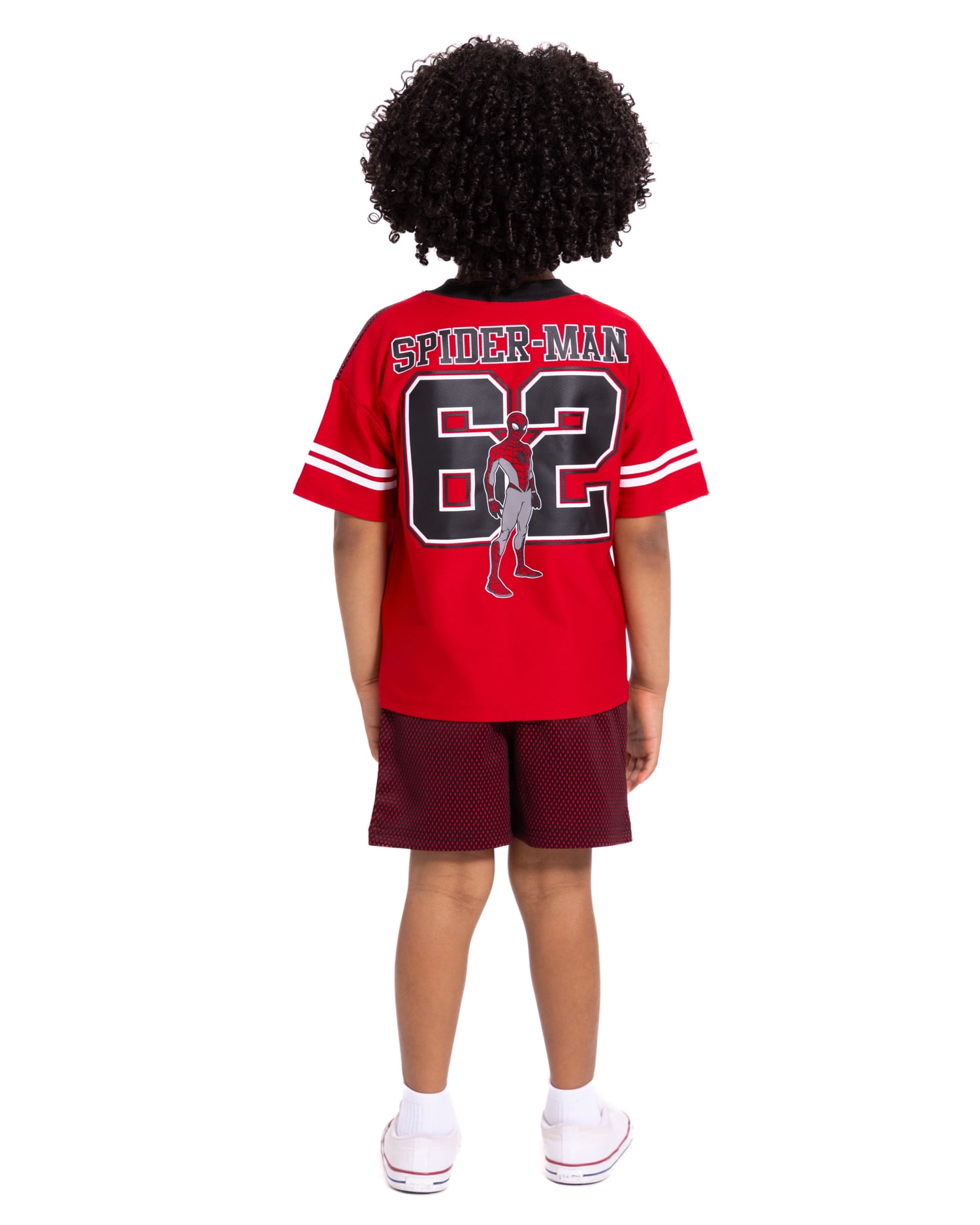 Spider-Man Toddler Boys V Neck Football Jersey and Shorts Set, 2 Piece, Sizes 12M-5T