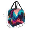 thumbnail image 3 of Salouo Colorful Surreal Landscape for Unisex Lunch Bag Leakproof Lunch Tote Large Capacity Reusable Insulated Lunch Box Cooler Lunch Container for Work/Office/Picnic/Travel-Black, 3 of 8