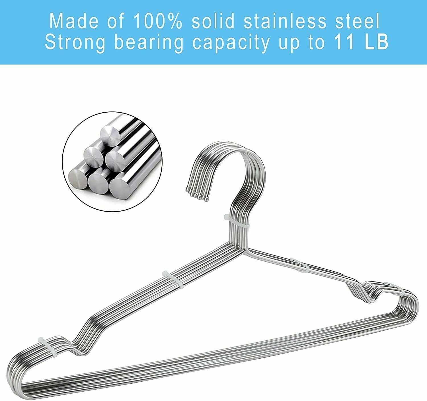 Metal Wire Hanger  Strong Silver Coat Clothes Steel Water Proof