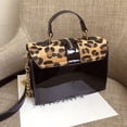 thumbnail image 4 of Bolsos de hombro de piel sintética de leopardo para mujer, bolsos de cadena tipo bandolera en negro sólido y Borgoña para mujer, bolsos de bandolera a la moda para chica Adepaton 2031277-3, 4 of 5