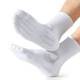 thumbnail image 2 of Deago 6 Pairs Mens Athletic Crew Cushioned Socks Running Performance Breathable Sports Socks (Black+White), 2 of 8