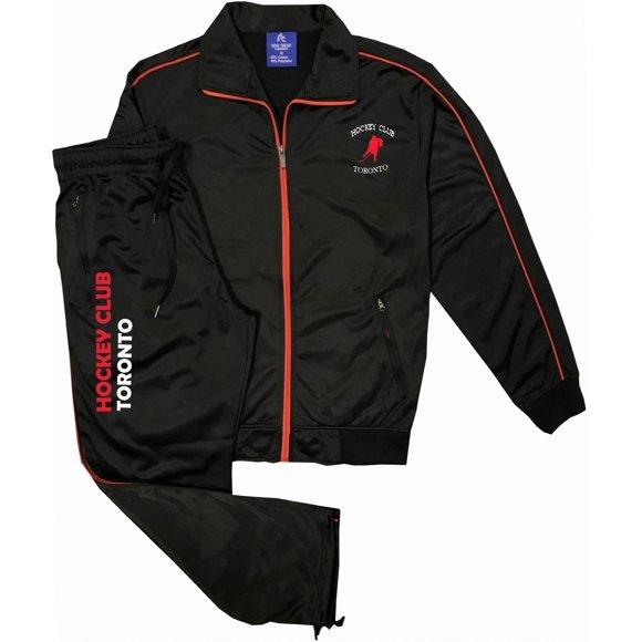 Men's Hockey Sports Print Designer Tracksuit With Track Jacket & Jogger Trackpants