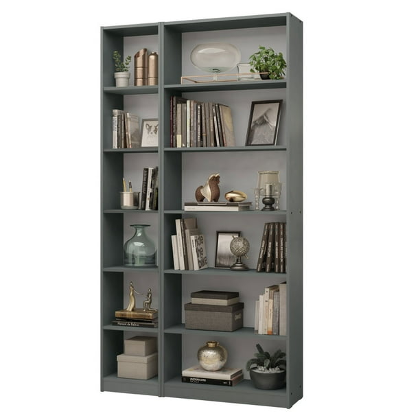 Estante Librero Madesa 6908 y Organizador 6906 Gris