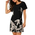 thumbnail image 2 of Rocae Japanese White Crane for Nightgowns for Women Sleep Shirts Short Sleeve Nightshirt Pullover Nightdress, 2 of 6