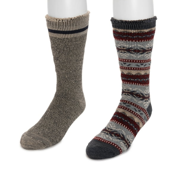 MUK LUKS Men's 2 Pk Heat Retainer Socks