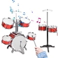thumbnail image 1 of Jazz Drum Set Jazz Drum Kit with Stool 7 Drums Musical Percussion Instruments for Beginner Holiday Gifts Thickened PVC Drumhead Easy Installation, 1 of 7