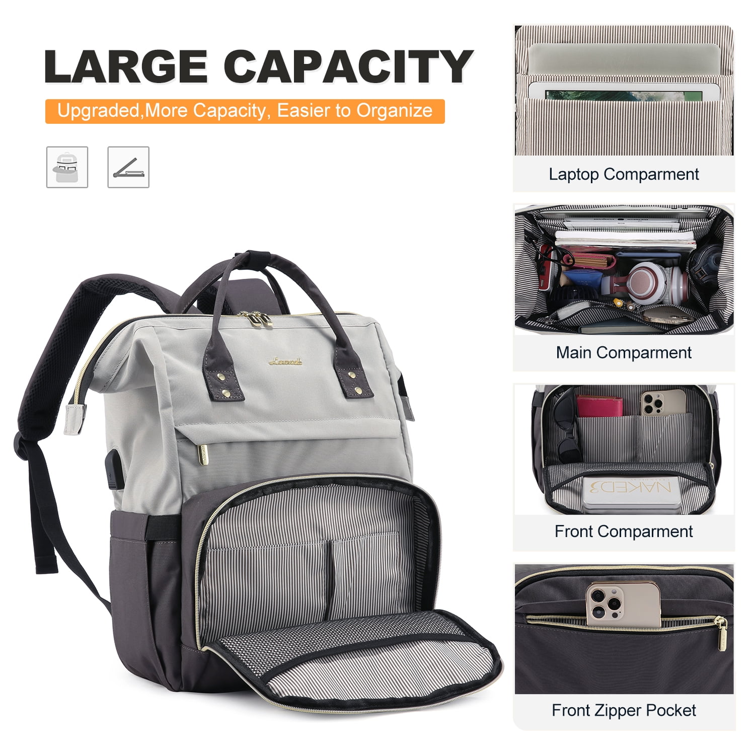 Lovevook Laptop Backpack for Women,15.6inch Business Computer Bag Teacher Nurse Backpack Purse with Anti-Thief Pocket, Larger Waterproof Travel Bag College Backpack with USB Charging Port