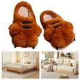 thumbnail image 2 of Tiger Paw Plush Slippers Flat Thermal Slippers for Indoor Bedroom (44-45), 2 of 5