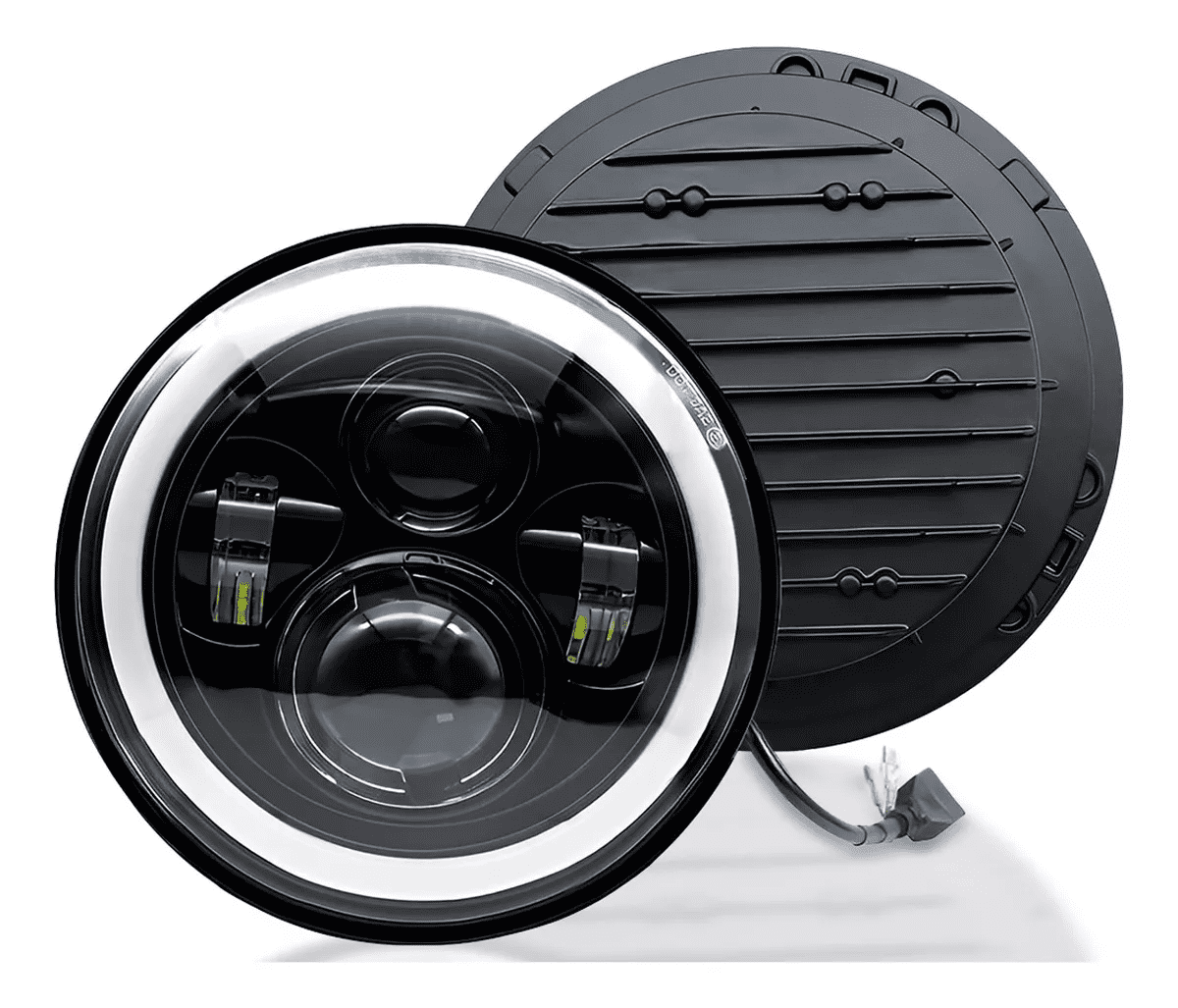 Faros Delanteros Led H4 Halo De Ángel P/wrangler Jeep Vocho Negro ...