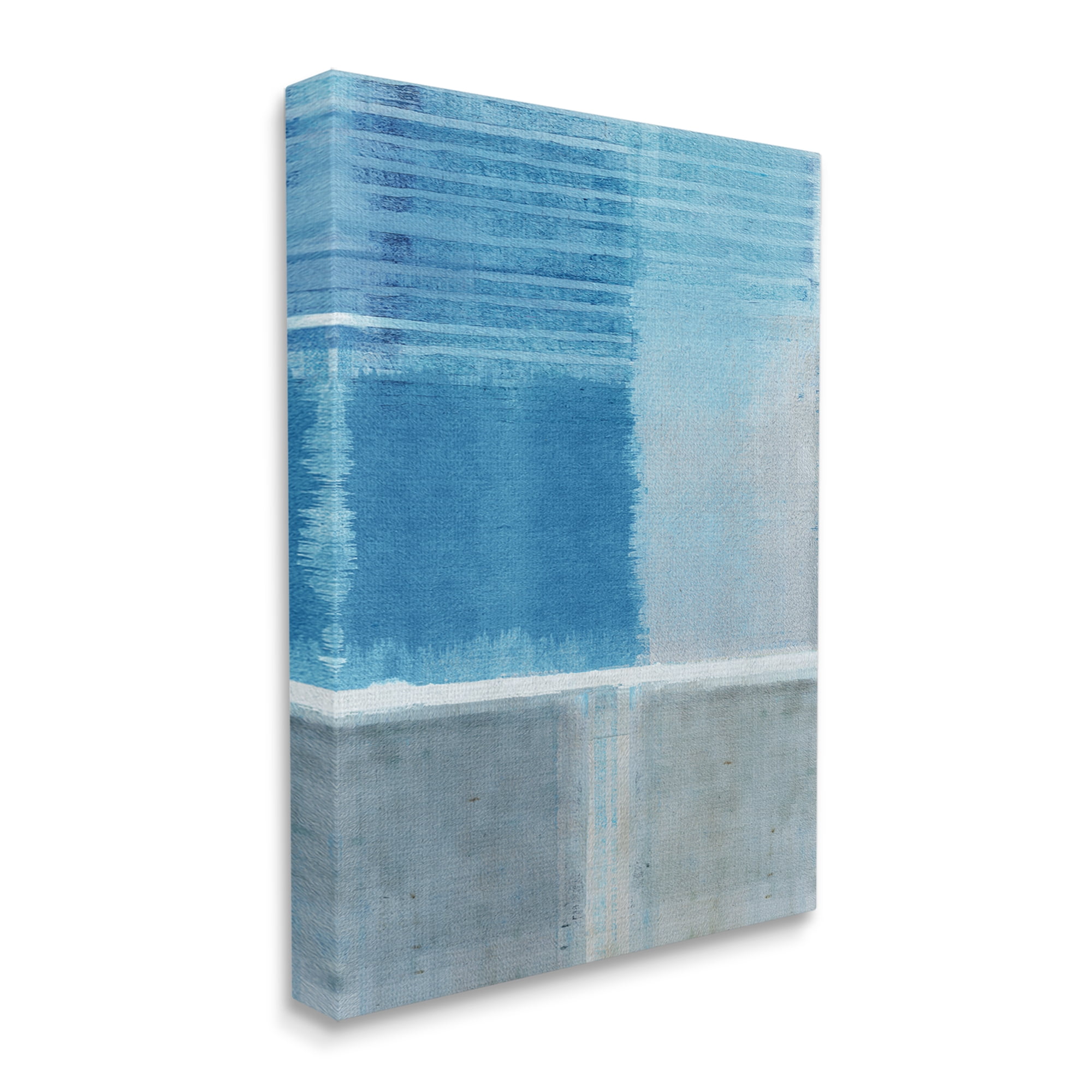 Stupell Industries Blue & Grey Abstract Abstract Painting Gallery Wrapped Canvas Art Print Wall Art, 36 x 48