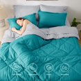 thumbnail image 3 of Juego de Edredón Bedsure King Size Reversible Turquesa de 7 Piezas, 3 of 7