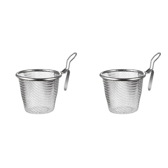Stainless Steel Pasta Strainer Basket - Fine Mesh Spider Colander with Handle - Commercial Grade Boiling/Blanching Insert for Spaghetti, Ramen & Vegetables, Kitchen Utensils and Gadgets