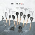 thumbnail image 3 of 20 Pcs Silicone Kitchen Cooking Utensils Set YUKKA Holder Black Gray, 3 of 8
