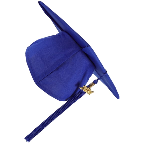 FELTECHELECTR Graduation Cap for College Graduation Blue Polyester 1Pcs 23.00X23.00X13.00CM
