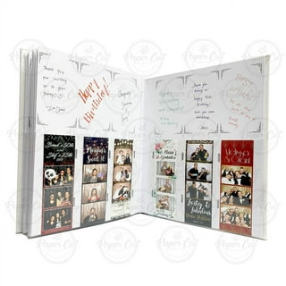 Photo Booth Photo Album - Holds 120 Photobooth 2x6 Photo Strips - Slide in - White Cover