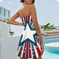 thumbnail image 3 of SAATLERI 4th of July Dress Women's American Flag Patriotic Strapless Tube Mini Sundress Off Shoulder A Line Summer Dresses, 3 of 5